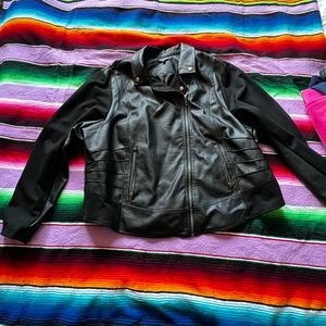 Faux leather jacket plus size